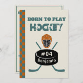 Name Age Text Jersey Number Hockey Geburtstag Einladung (Vorne/Hinten)