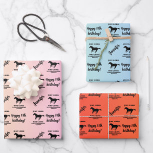 Name AgeJust a Girl Who Lieben Thoroughbred Horses Geschenkpapier Set