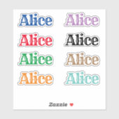 Name Alice Aufkleber (Blatt)