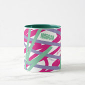 Name Alle über Leinen Rosa Lila Aquamarin Abstrakt Tasse (Zentrum)