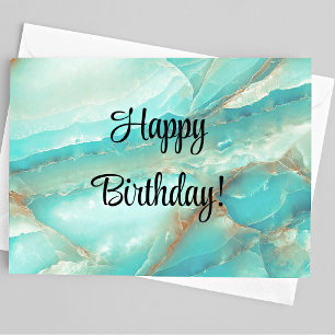 Name, Alles Gute zum Geburtstag, Schönes Türkis & Karte