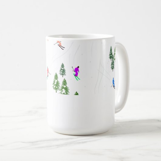 Name Alpine Skiers Skifahrer Illustration Skier Kaffeetasse (VorderseiteRechts)