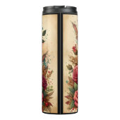 Name, Alte Bücher & Rosen Floral Thermosbecher (Rückseite)