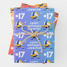 Name Alter oder Anzahl Thema Sport Dabbing Volleyb Geschenkpapier Set