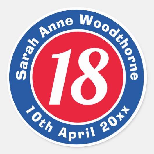 Name, Alter und Geburtsdatum Runder Aufkleber (Vorderseite)