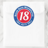 Name, Alter und Geburtsdatum Runder Aufkleber (Tasche)