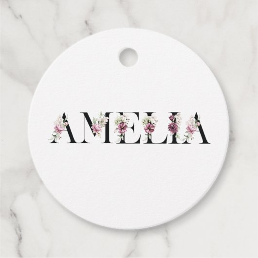 Name Amelia Geschenkanhänger (Vorderseite)