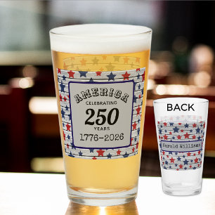 Name, Amerika feiert 250 Jahre 1776-2026 Pint Glas