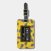 Name-Ananas auf Gold Gepäckanhänger (Vorderseite vertikal)