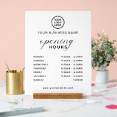 Name and Logo Business Opening Time Table Top Acrylschild (Hochzeit)