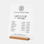 Name and Logo Business Opening Time Table Top Acrylschild (Winkel)