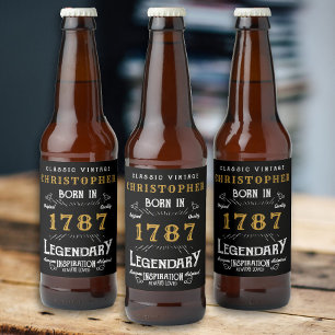 Name And Year Birthday Beer Bierflaschenetikett