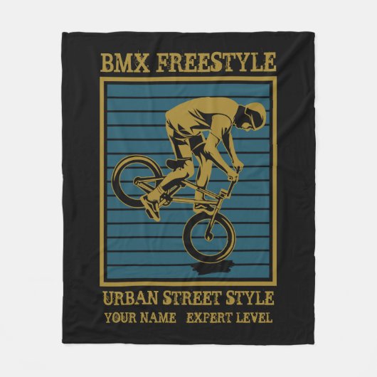Name ändern Alle Text BMX Freestyle Urban Level hi Fleecedecke (Vorderseite)