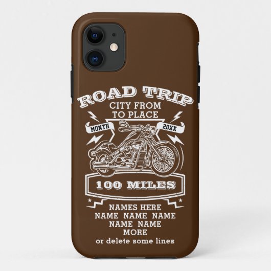 Name ändern Alle Text Road Trip 20XX Motorrad hinz Case-Mate iPhone Hülle (Rückseite)