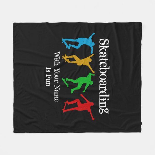 Name ändern Alle Zeichen für Skateboarden hinzufüg Fleecedecke (Vorderseite (Horizontal))