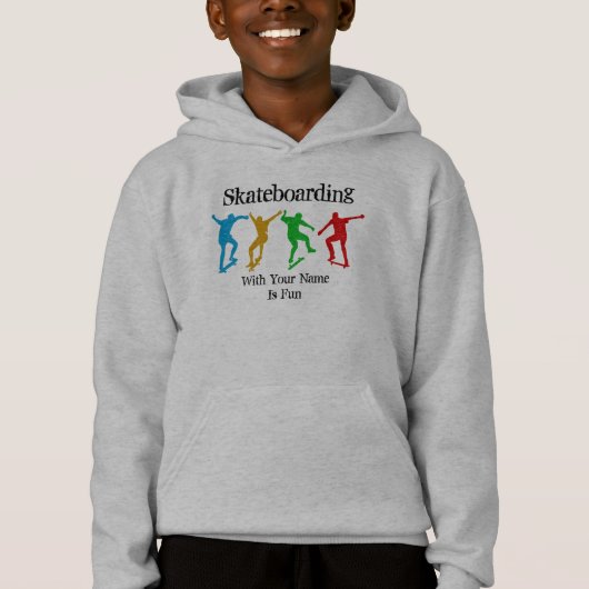 Name ändern Alle Zeichen für Skateboarden hinzufüg Hoodie (Vorderseite)