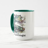 Name ändern ALLER Text hinzufügen, Ferroequinologe Tasse (Vorderseite Links)