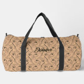Name ändern, Beige Brown Moderne Abstrakt Duffle Bag (Vorderseite)