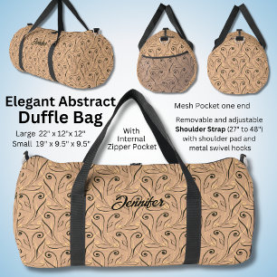 Name ändern, Beige Brown Moderne Abstrakt Duffle Bag