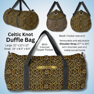 Name ändern, braunes goldenes schwarzes keltisches duffle bag