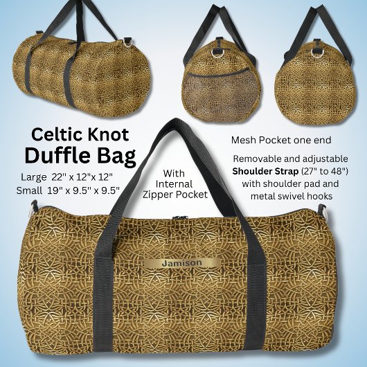 Name ändern, Brawn Gold Celtic Knoten Duffle Bag