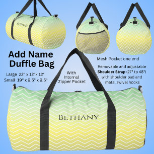 Name ändern, Gelbe Zitrone Abstrakt Zig Zag Duffle Bag