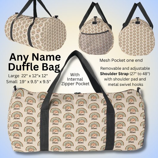 Name ändern, Leopard Spots Print Boho Regenbogen Duffle Bag