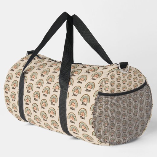 Name ändern, Leopard Spots Print Boho Regenbogen Duffle Bag (Rechte Ecke)