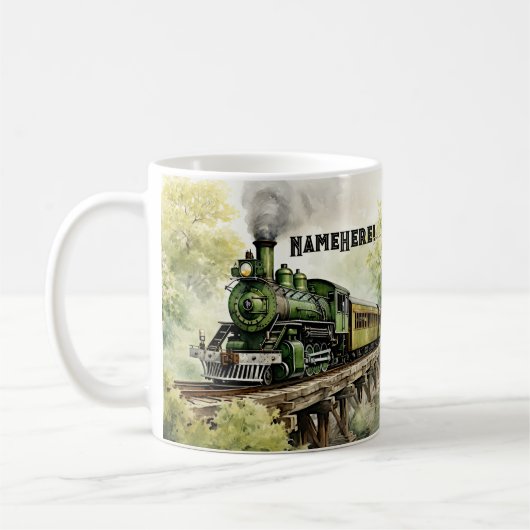 Name ändern - Motor der grünen Dampfbahn auf der B Kaffeetasse (Links)