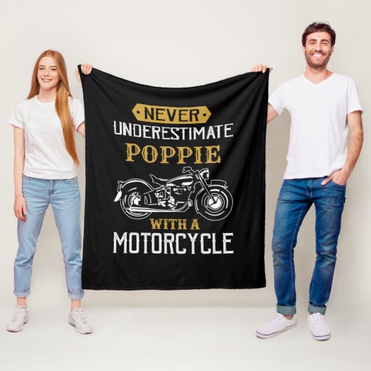 Name ändern nie unterschätzen Opa Motorrad Fleecedecke (Beispiel)