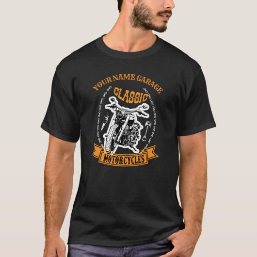 Name ändern oberste Textzeile, klassische Motorräd T-Shirt (Vorderseite)