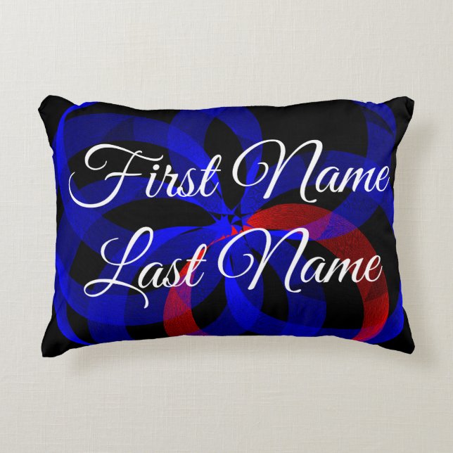 Name Ändern Red Revolving Geometric Accent Pillow Dekokissen (Vorderseite)