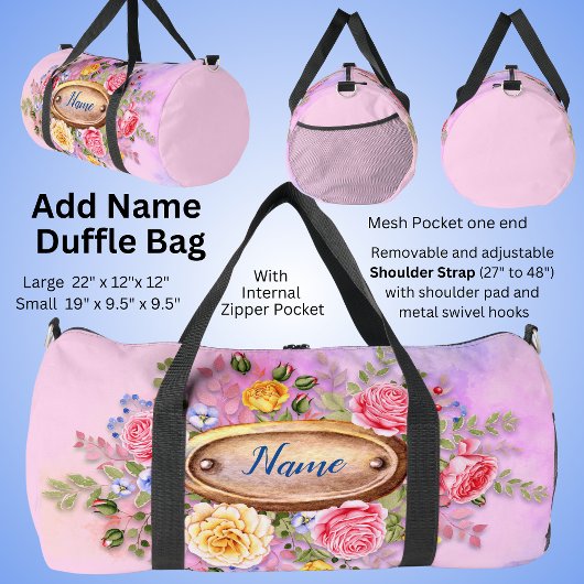 Name ändern, rosa Farbe Duffle Bag