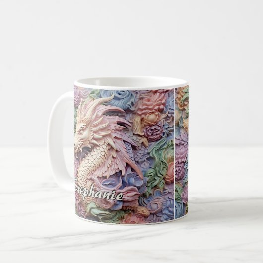 Name ändern, Soft Pastels 3D-Effektdrache einfügen Kaffeetasse (Vorderseite Links)