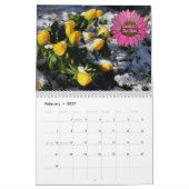 Name ändern Text, den sie pinkfarben Sonnenblumen  Kalender (Feb 2027)