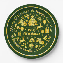 Name ändern Text Gold Green Christmas 20xx 9"