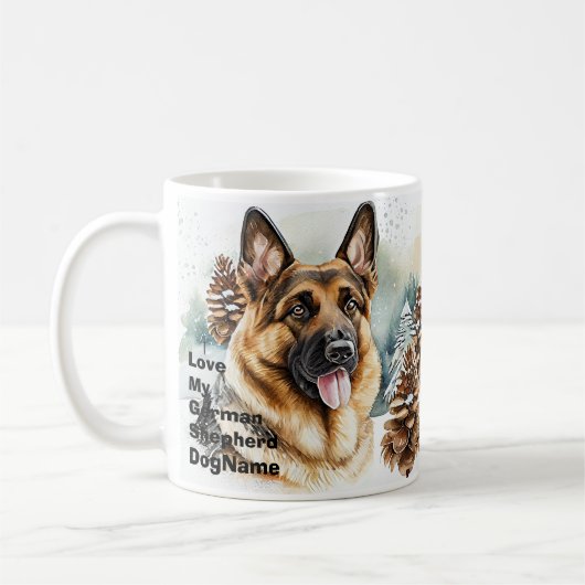 Name ändern Text hinzufügen, Deutscher Hirte im Sc Kaffeetasse (Links)