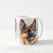 Name ändern Text hinzufügen, Deutscher Hirte im Sc Kaffeetasse (VorderseiteRechts)