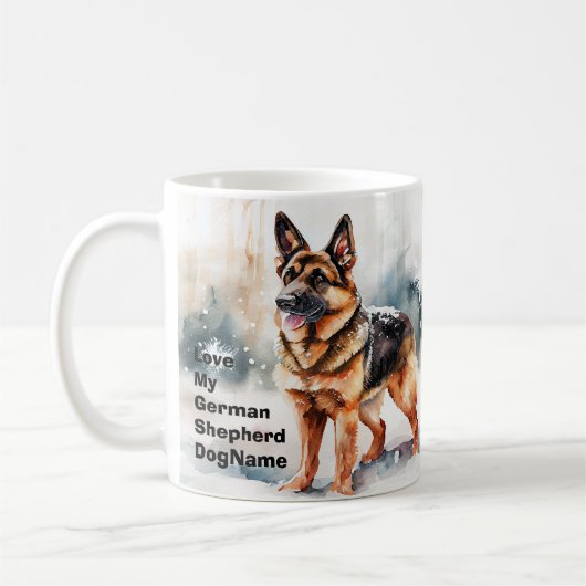 Name ändern Text hinzufügen, Deutscher Hirte im Sc Kaffeetasse (Links)