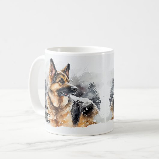 Name ändern Text hinzufügen, Deutscher Hirte im Sc Kaffeetasse (Vorderseite Links)