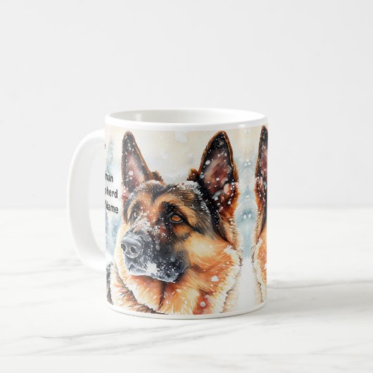 Name ändern Text hinzufügen, Deutscher Hirte im Sc Kaffeetasse (Vorderseite Links)