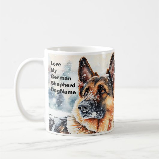 Name ändern Text hinzufügen, Deutscher Hirte im Sc Kaffeetasse (Links)