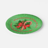 Name ändern Text Red Green Christmas 20xx 7" Pappteller (Schrägansicht)