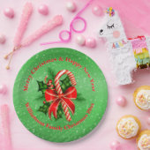 Name ändern Text Red Green Christmas 20xx 9" Pappteller (Party)