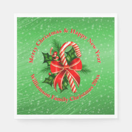 Name ändern Text Red Green Christmas 20xx hinzufüg Serviette