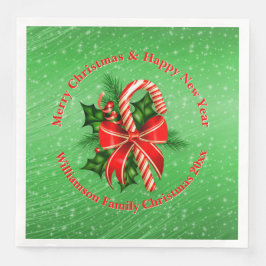 Name ändern Text Red Green Christmas 20xx hinzufüg Serviette