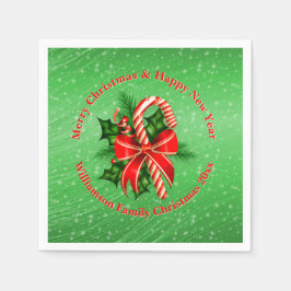 Name ändern Text Red Green Christmas 20xx hinzufüg Serviette