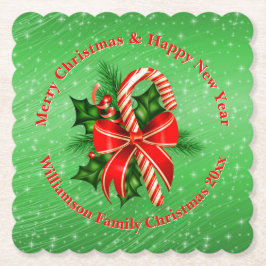 Name ändern Text Red Green Christmas 20xx hinzufüg Untersetzer