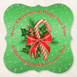 Name ändern Text Red Green Christmas 20xx hinzufüg Untersetzer