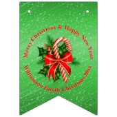 Name ändern Text Red Green Christmas Bunting F Wimpelkette (Erste Fahne)